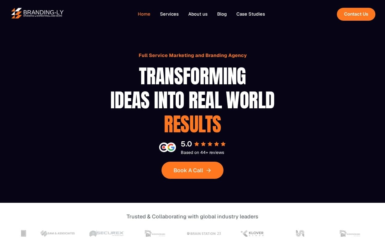 Brandingly website, built by Arrowbin